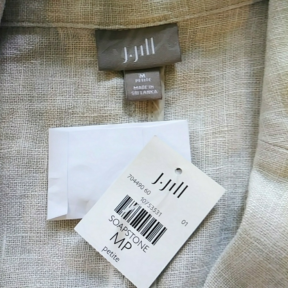 SALE! NEW J.Jill Sz MP Beige Linen Vest - Picture 8 of 8